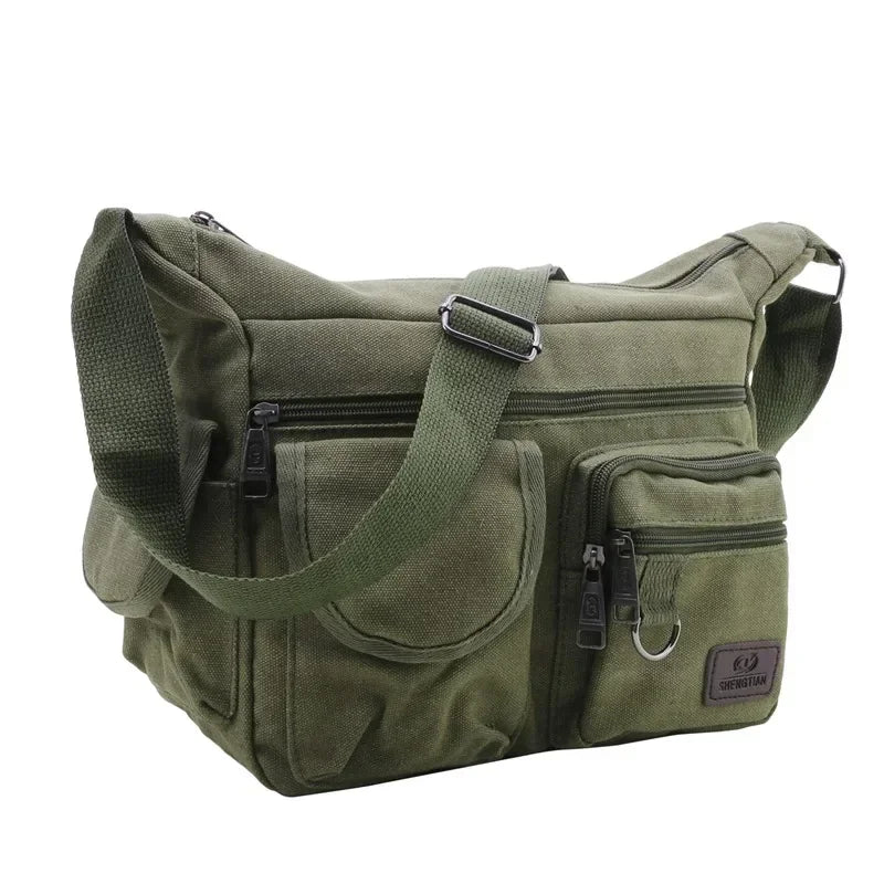 Men's Casual Sling Bag – Vintage Crossbody Messenger Shoulder Bag for Travel & Outdoor Use