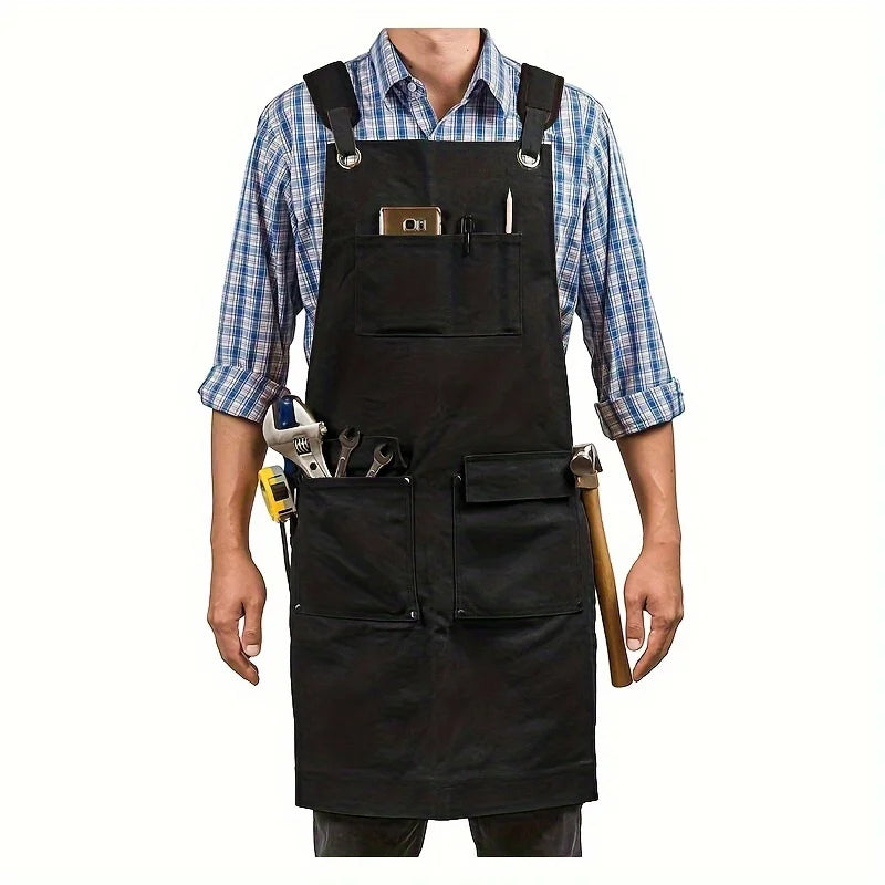 Thick Cotton Canvas Waterproof Apron - Durable Kitchen, Catering, Gardening & Commercial Waist Apron