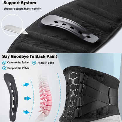 Lower Back Support Brace for Pain Relief – Adjustable Lumbar Support Belt for Work Lifting, Scoliosis & Waist Stabilization Comfort Wrap