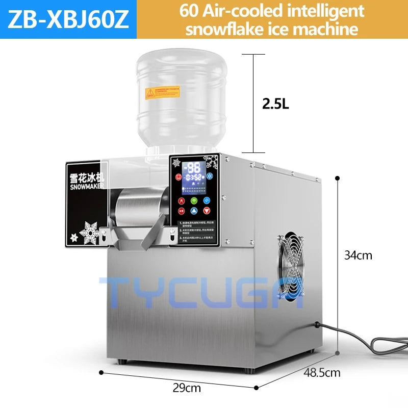 Korea Bingsu Snowflake Ice Shaver Machine – 360W 3L Ice Maker for Dessert, Includes Refrigerant, Ships to Europe, Russia, Mexico