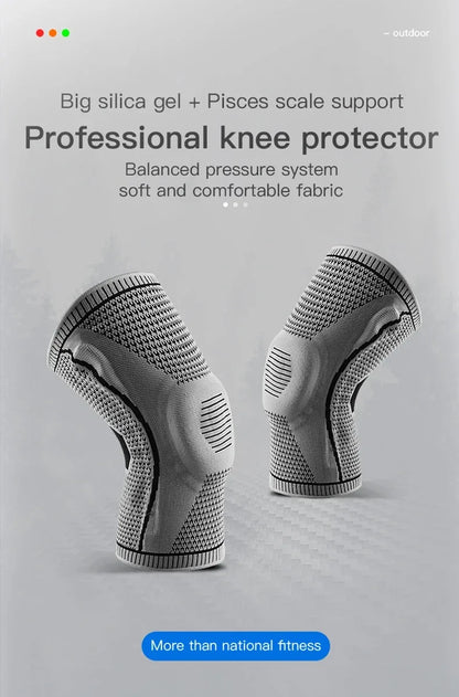 Silicone Knee Brace Compression Sleeve – Patella Support Knee Pads for Running & Sports