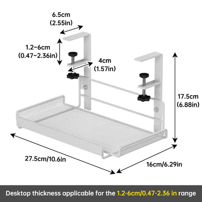 Under Desk Storage Rack Organizer – Hanging Office Basket Shelf, Workstation Partition Storage Solution for Office Desk Accessories & Space Saving Organization