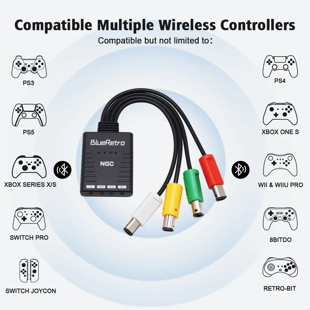 BlueRetro Wireless Adapter for GameCube – Connect PS3/PS4/PS5, Switch Pro, Wii & 8BitDo Controllers