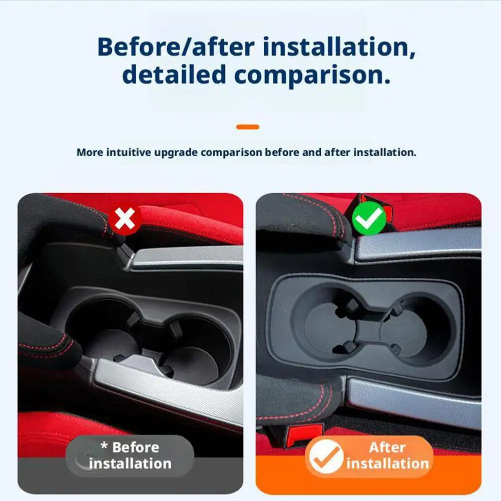 Honda Civic Type R FL5 Center Console Cup Holder Silicone Non-Slip & Leak-Proof Cup Mat Interior Car Accessories