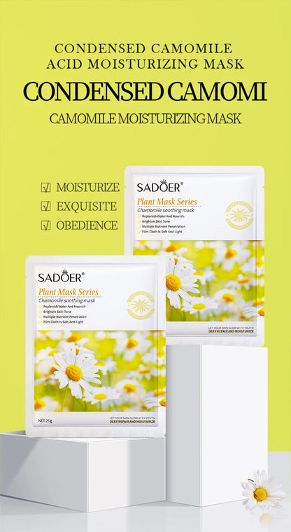 8PCS Natural Plant Facial Masks – Korean Skincare Hydrating, Moisturizing & Firming Face Care Set