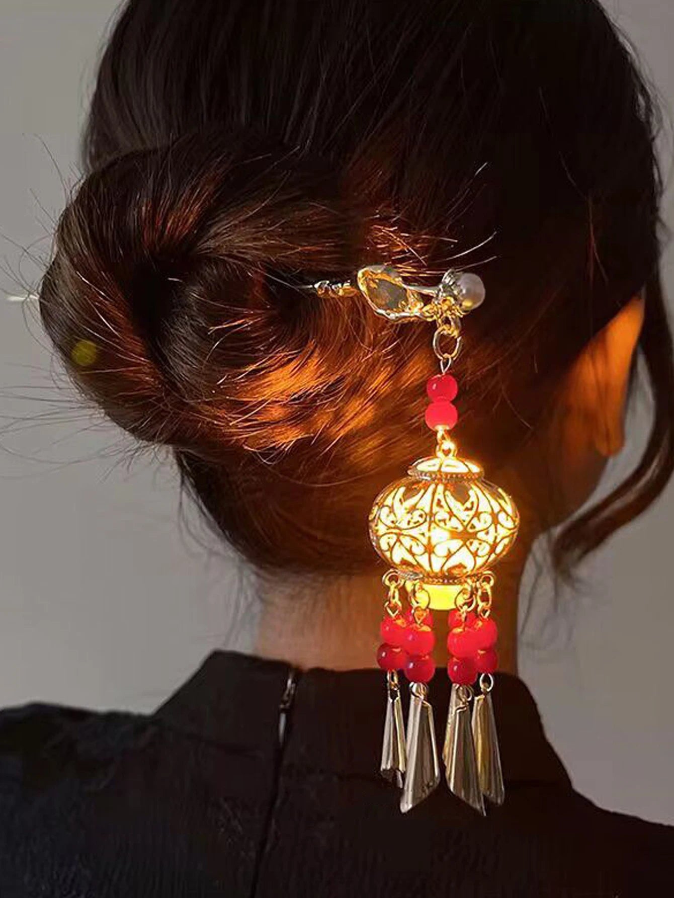 Vintage Lantern Hair Sticks - Elegant Tassel Hair Accessories for Women