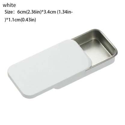 Metal Rectangular Mini Tin Box – Hinged Push-Top Candy, Pill & Small Storage Container