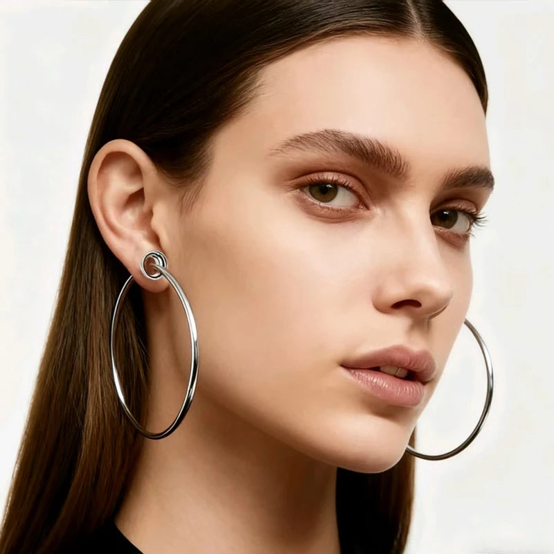 2-Piece Stainless Steel Ear Tunnels - Silver Screw-Fit Ear Plugs and Gauges, 6mm–20mm Body Piercing Jewelry