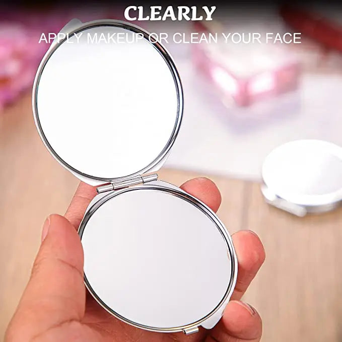 12PCS Metal Pocket Compact Mirrors - Sublimation Blank Travel Makeup Mirrors for Women & Men