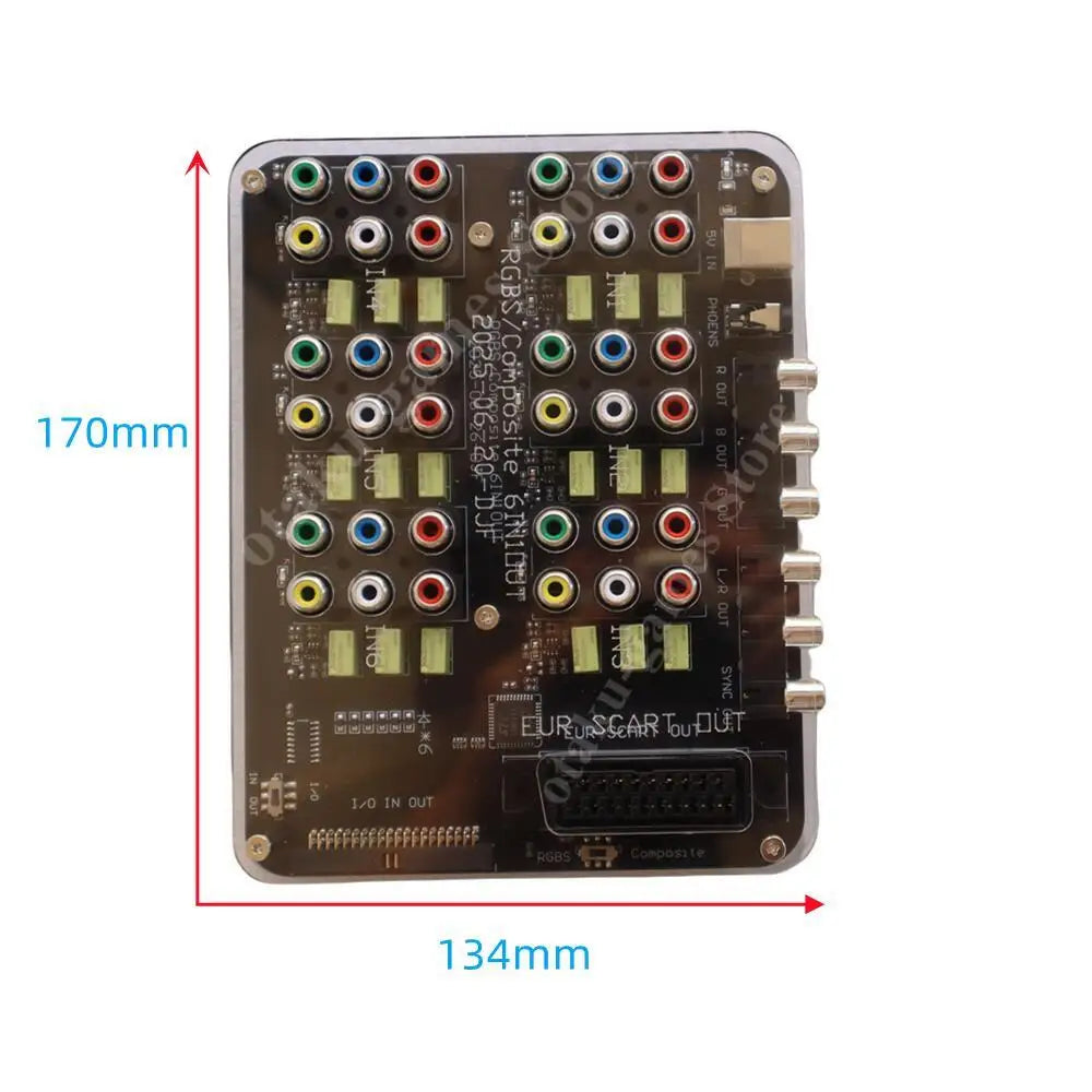 2025 6-in-1 RGBS Distributor & Converter – SCART Auto Switcher Board for MD/MD2/SS/PS/PS2/PS3/DC/SFC