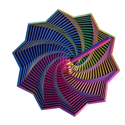 3D Printed Fidget Star - Visual Illusion Spiral Sensory Stress Relief Toy