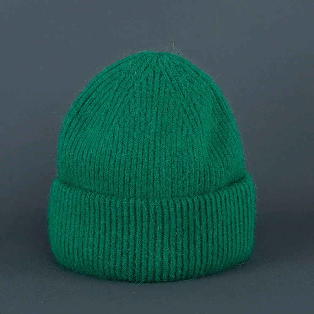 2024 Rabbit Fur Beanie – Soft Fluffy Winter Hat for Women, Angora Knitted Skullies, Warm Bonnet Knit Cap