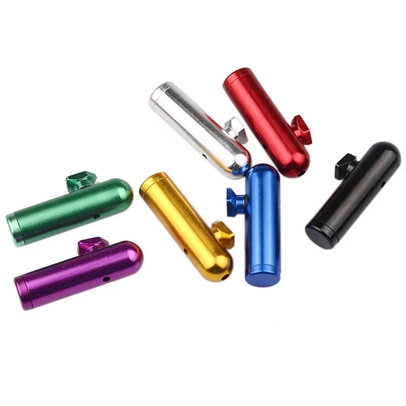 Mini Aluminum Snuff Tube - 54mm Colored Metal Round Nose Bullet-Style Container