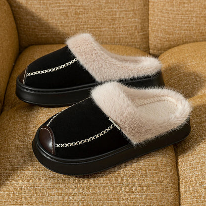Women’s Fashion Winter Slippers — Soft, Thick-Soled, Non-Slip Indoor & Outdoor Casual Home Shoes