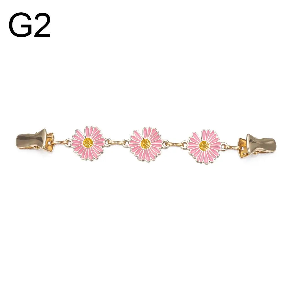 Retro Rhinestone Sweater Shawl Clasp - Antique Flower Duck Mouth Clothing Pin For Cardigans And Shirts