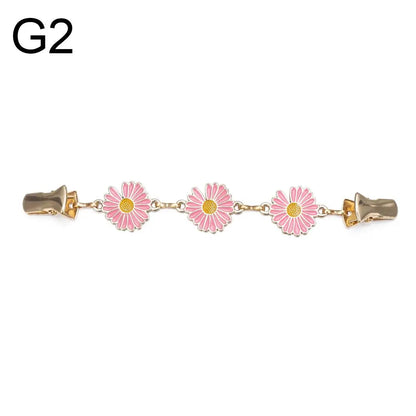 Retro Rhinestone Sweater Shawl Clasp - Antique Flower Duck Mouth Clothing Pin For Cardigans And Shirts