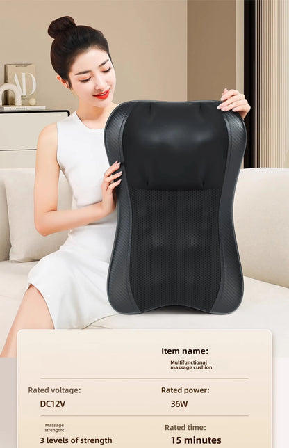 JAIYORL Electric Shiatsu Neck Massage Pillow – Deep Kneading Heat Cushion for Shoulder and Muscle Relaxation