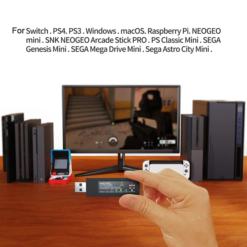 Mayflash Magic S Pro 2 USB Wireless Controller Adapter – JoyCon for NS Pro & Fight Stick for Xbox Series X/S
