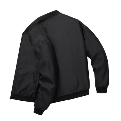2024 Men's Spring Autumn Jacket – Short Loose Baseball Collar, Solid Color, Business Casual Thin Coat