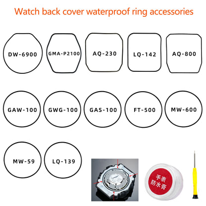 Waterproof Watch Back Cover Sealing Ring for Casio Watches - Replacement Gasket for DW-6900, AQ-800, GWG-100, GAW-100, MW-59, GAS-100, GMA-P2100 and AQ-230