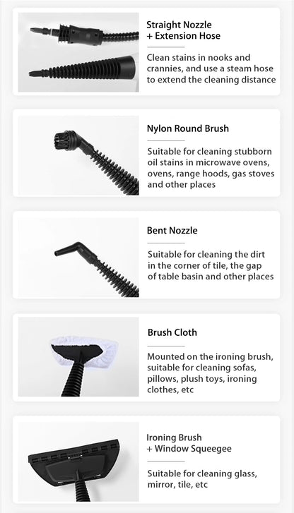 12 in 1 Handheld Steam Cleaner – High Temperature Pressurized for Furniture, Upholstery, Tile & Home Cleaning