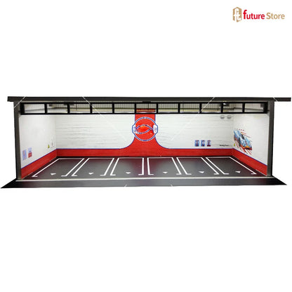 1:64 Scale Garage Scene Model with Lights – Assembled Parking Lot Diorama for Miniature Car Display
