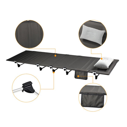 Portable Foldable Camping Cot - Single Person Outdoor Folding Bed, 330LB Capacity, Compact for Picnic & Camping