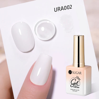 UR SUGAR 15ml Jelly Milky White Gel Polish – Translucent UV Soak Off Nail Art Varnish Semi-Permanent Fashion Nail Color
