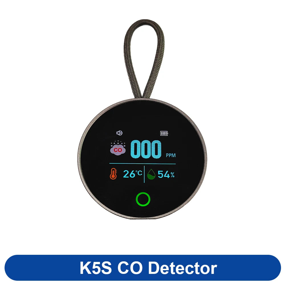 FMAi K5S 3-in-1 Carbon Monoxide Detector - Portable CO Monitor with Temperature & Humidity Sensor for Home, Car, RV & Travel