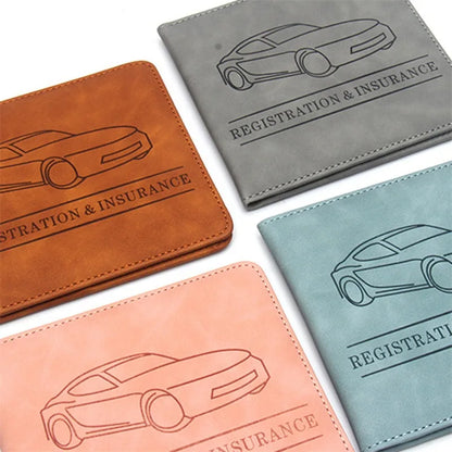 Car Registration & Insurance Holder – Leather Driving License Cover, Auto Documents Storage Bag & Credit Card Holder