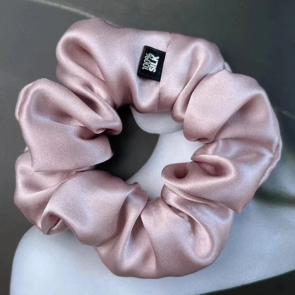 100% Mulberry Silk Hair Scrunchies – 19 Momme Elastic Hair Ties for Women & Girls, Large Soft Ponytail Holders Luxury Hair Accessories