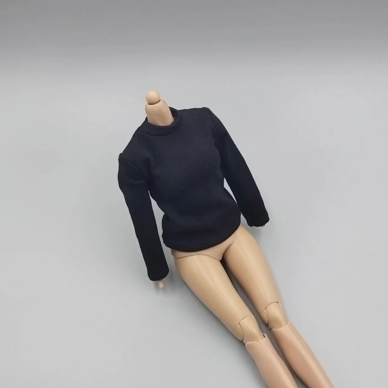 1/6 Scale Black T-Shirt for 12" (30cm) Action Figures — Male & Female DIY Model Accessories