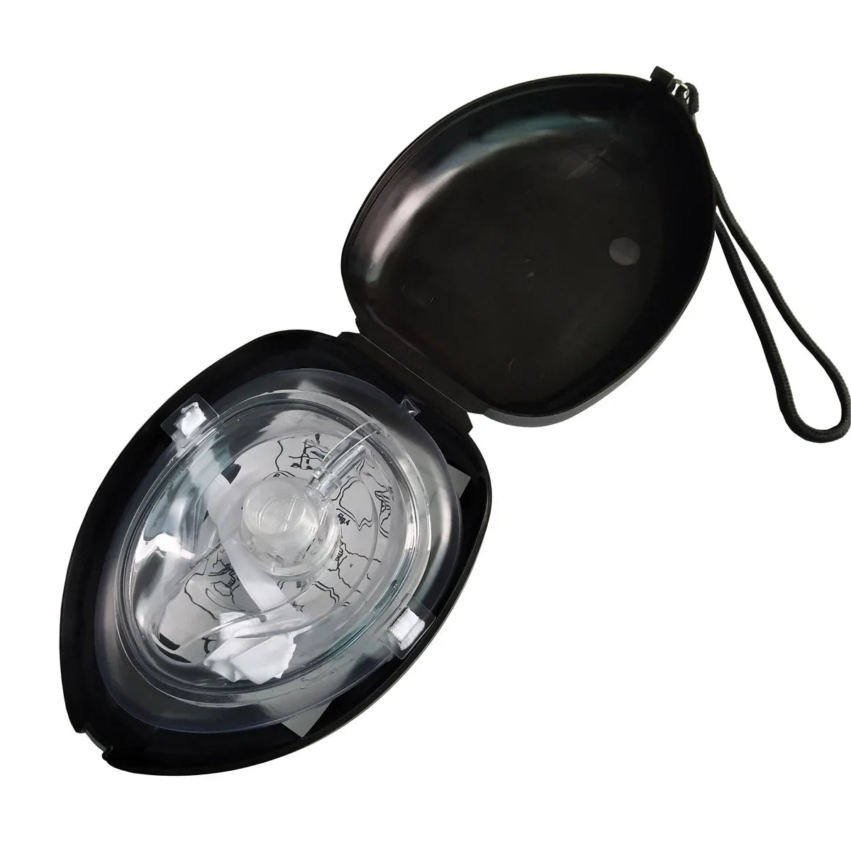 Professional CPR Breathing Mask with One-Way Valve — Reusable First Aid Rescue Tool