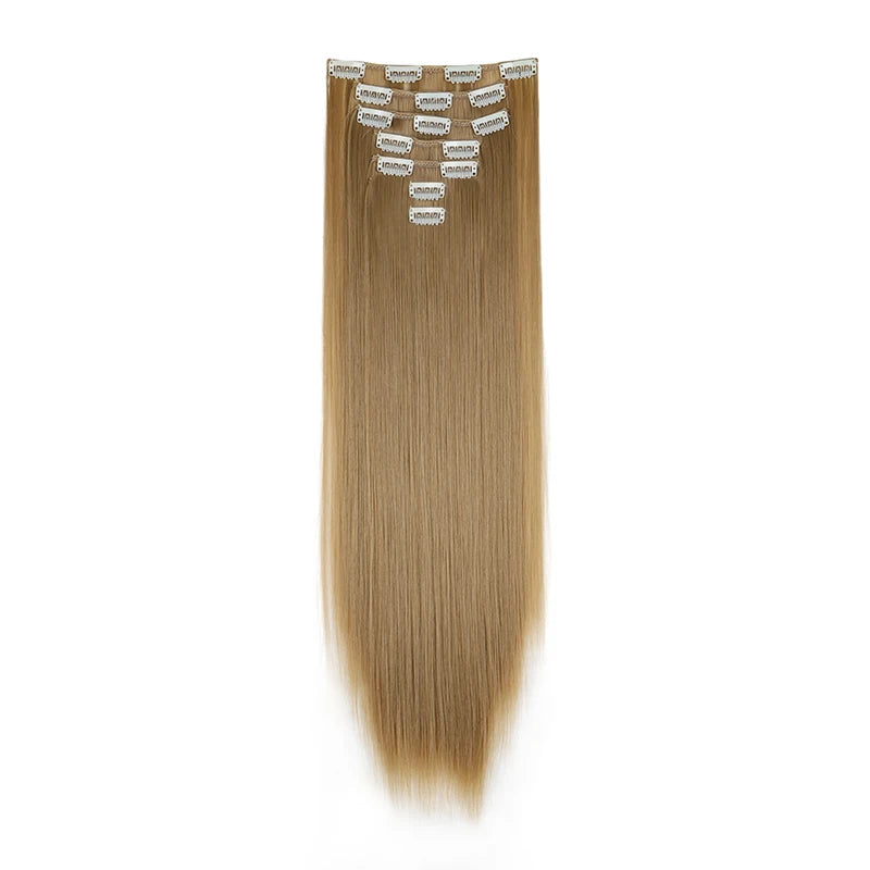 WIGSIN 24-Inch Straight Hair Extensions - 7-Piece Clip-In Synthetic Hair Set for Women