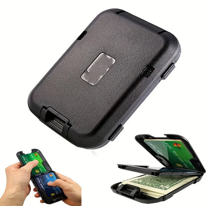 Ultra-Thin Aluminum RFID Blocking Wallet - Minimalist Metal Wallet for Men with Cash Clip and Credit Card Holder