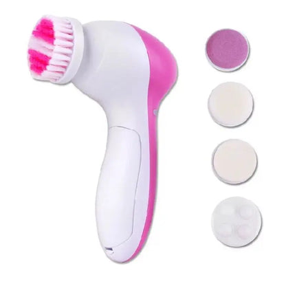 5-in-1 Electric Facial Cleansing Brush - Face Wash, Spa Massage & Blackhead Cleaning Skincare Tool