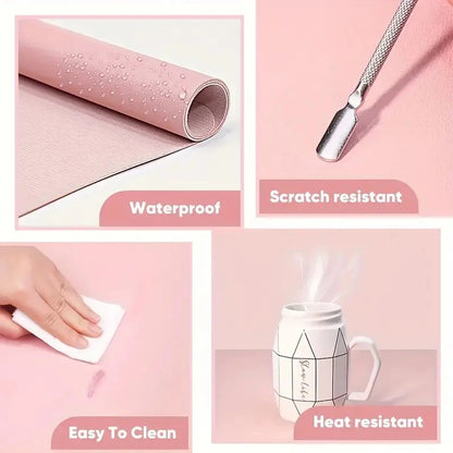 Nail Art Table Mat - Soft Foldable PU Leather Manicure Hand Rest Pad