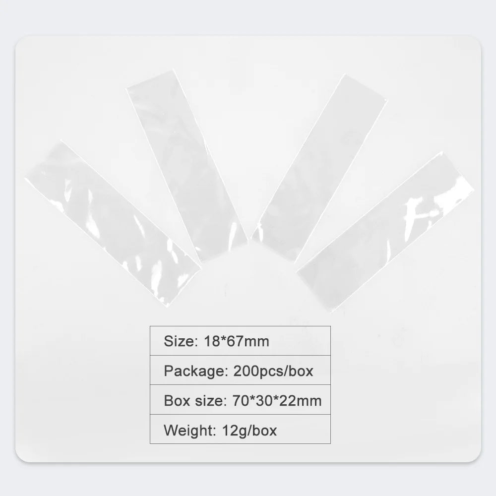 200PCS Denspay Disposable Light Guide Rod Covers – 18x67mm Protective Film Sheath for Dental Curing Light