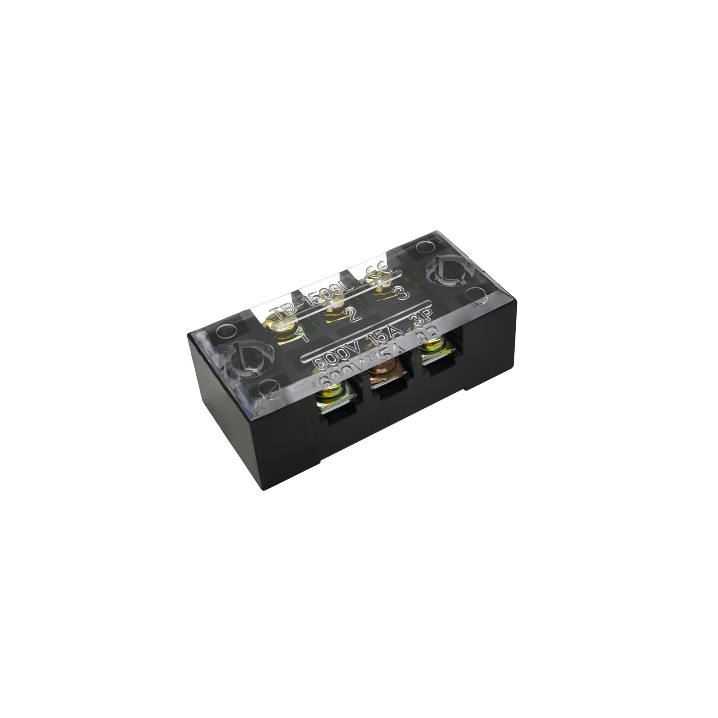 Dual Row Barrier Screw Terminal Block Strip — 600V 15A Wire Connector, 3-20 Position Options