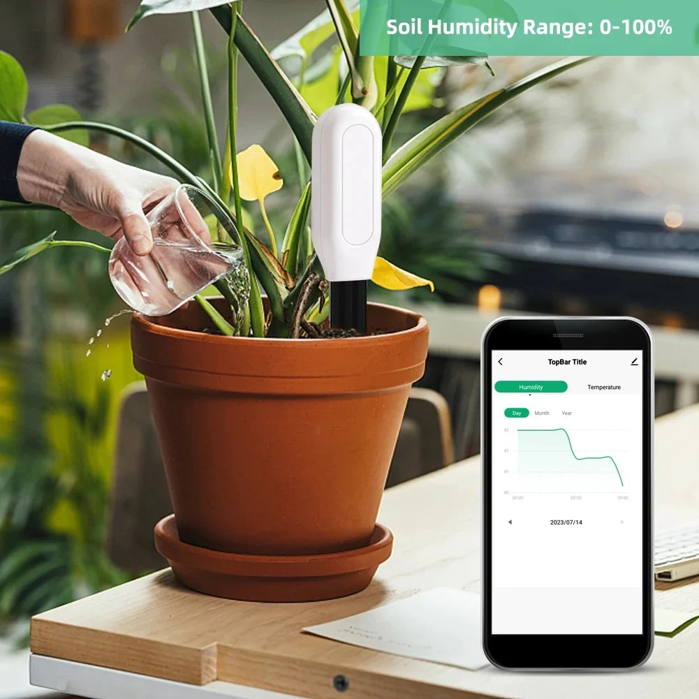 WiFi Zigbee Smart Soil Tester – Bluetooth Moisture, Humidity & Temperature Sensor with Mobile App for Real-Time Plant Monitoring