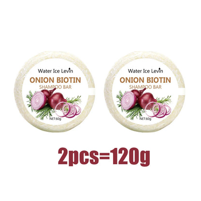 Onion & Biotin Shampoo Soap Bar 60g with Rosemary Extract for Moisturizing Hair Care