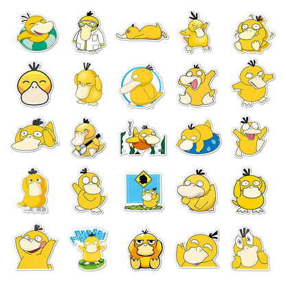 10/30/50-Piece Pokémon Psyduck Sticker Set - Cute Kawaii Anime Vinyl Decals for Phones, Water Bottles, Laptops, and DIY Crafts