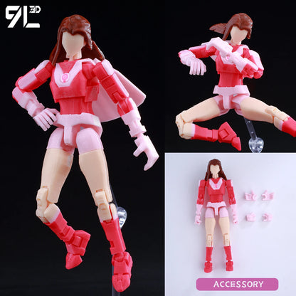 9L3D Lucky 13 Invincible Boy Eve Action Figure — 3D Printed Anime Model, Multi-Jointed Poseable Collectible Toy Gift for Fans