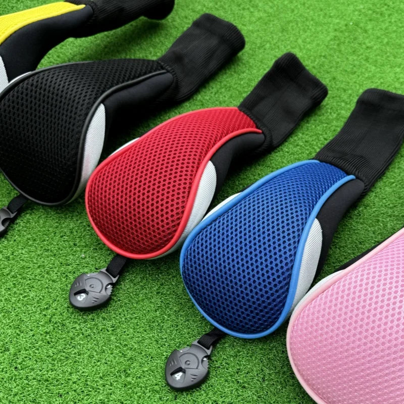 3PCS Red Golf Hybrid Headcovers – Long Neck UT Club Covers for Golf Clubs