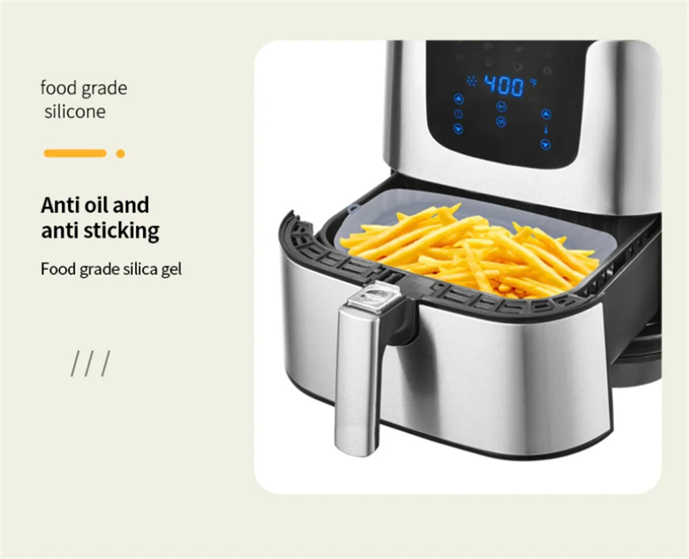 Reusable Air Fryer Silicone Pot & Baking Tray – 1/2/3PCS Basket for Pizza, Fried Chicken, Grill & Kitchen Use