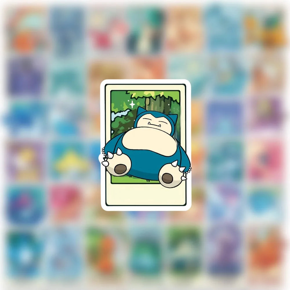 50PCS Cute Pokémon Tarot Card Stickers - Funny Cartoon DIY Decals for Phones, Skateboards, Bikes, Notebooks, Cars, and More