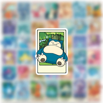 50PCS Cute Pokémon Tarot Card Stickers - Funny Cartoon DIY Decals for Phones, Skateboards, Bikes, Notebooks, Cars, and More