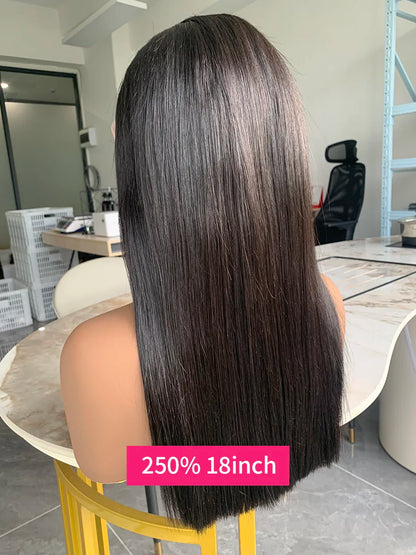 Raw Vietnamese Human Hair Lace Front Wig – 13x6 Bob, Straight Natural Black, 250% Density, 100% Human Hair