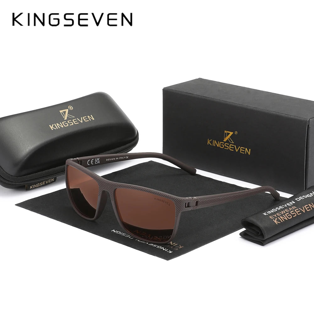 KINGSEVEN Classic Polarized Sunglasses - UV400 Square Frame Eyewear for Men & Women