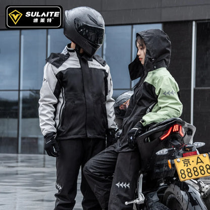 Waterproof Motorcycle Raincoat Suit – Men & Women Moto Raincoat Jacket & Pants Set for Bikers